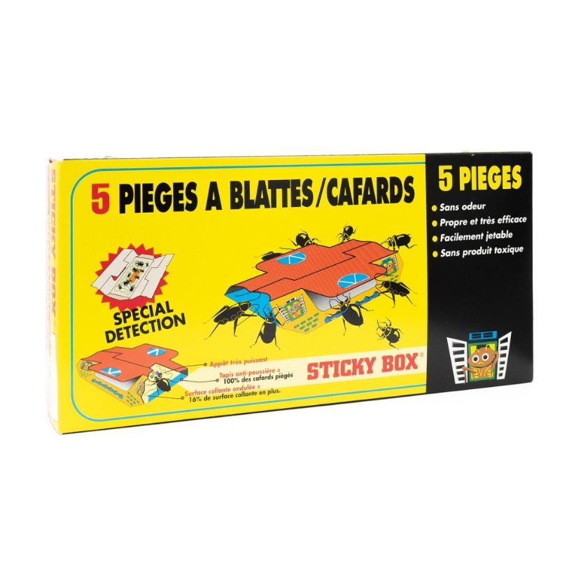 5 Pièges à Blattes STICKY BOX