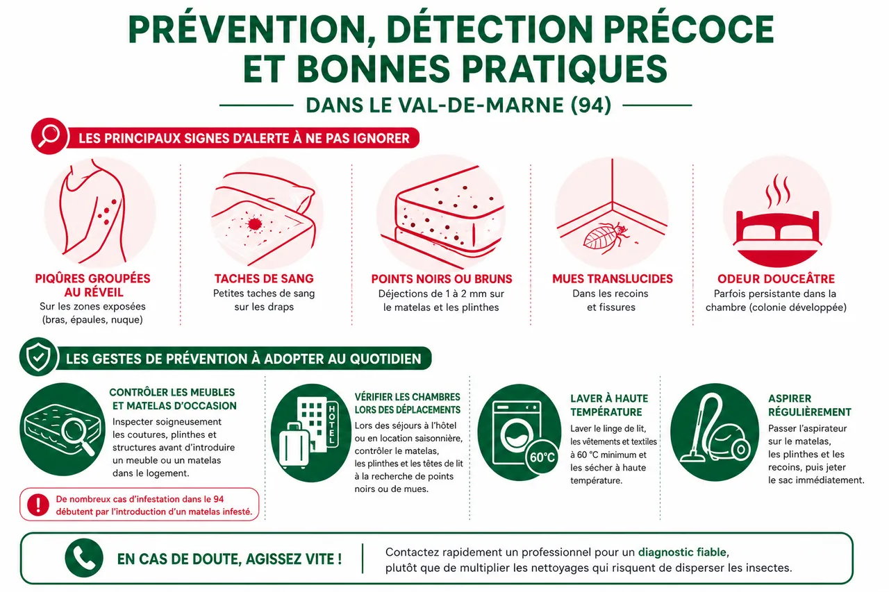 Traitement punaises de lit dans le Val-de-Marne (94): désinsectisation garantie , Prévention, détection précoce et bonnes pratiques dans le Val-de-Marne