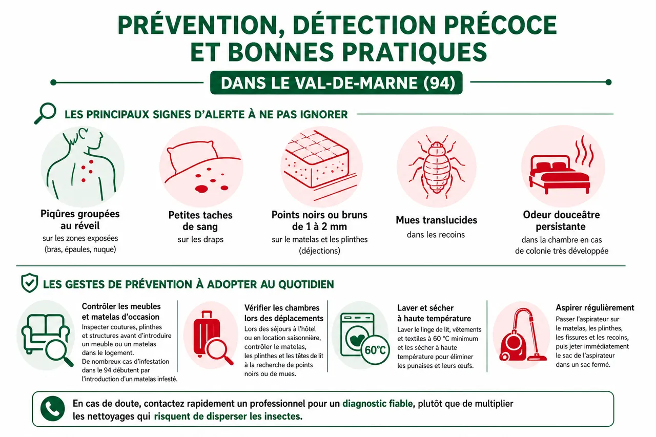 Traitement punaises de lit dans le Val-de-Marne (94): désinsectisation garantie , Prévention, détection précoce et bonnes pratiques dans le Val-de-Marne