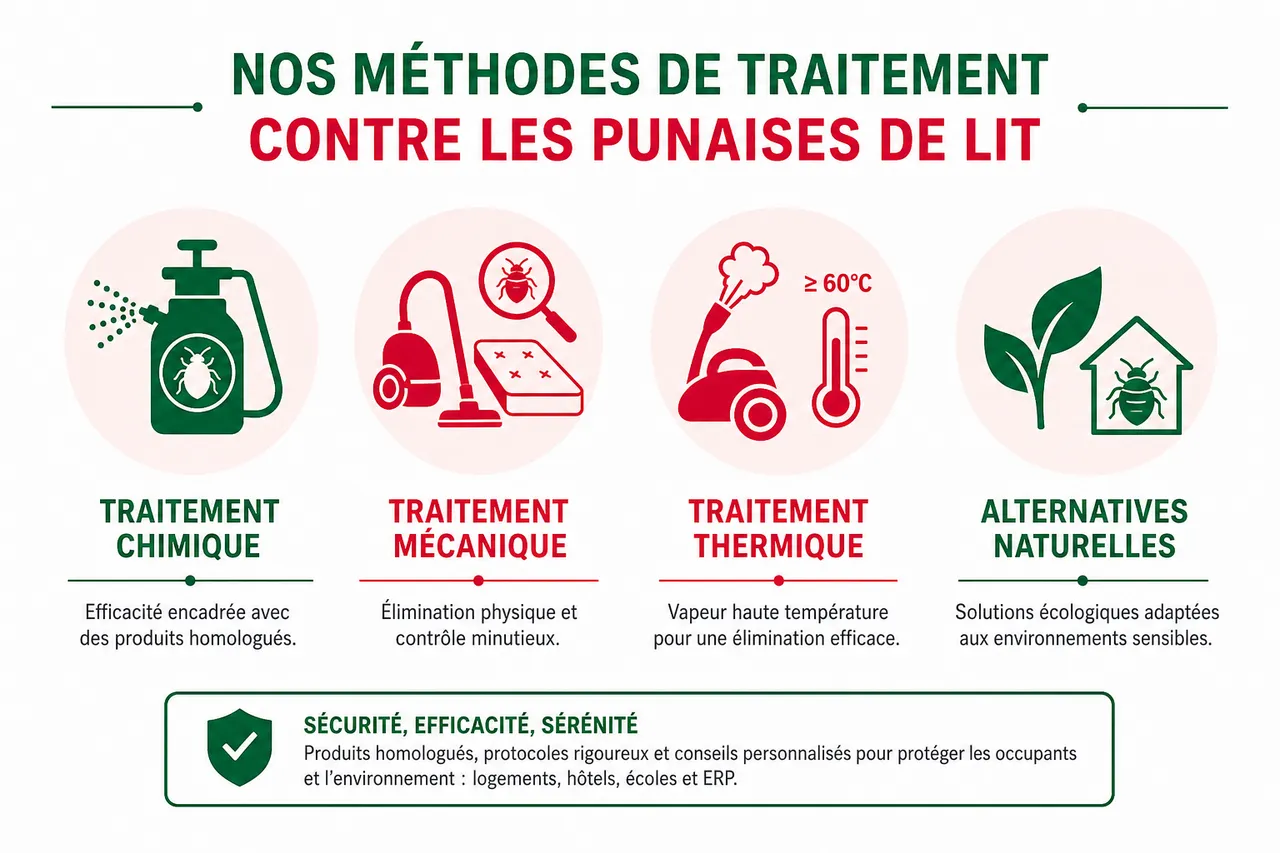 Traitement punaises de lit en Seine-et-Marne (77): Meaux, Melun, Chelles et tout le département , Nos méthodes de traitement contre les punaises de lit