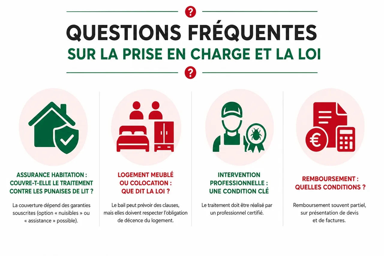 Punaises de lit: locataire ou propriétaire, qui doit payer le traitement? Ce que dit la loi , Questions fréquentes sur la prise en charge et la loi