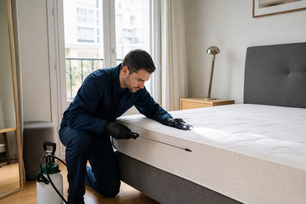Techniciens certifiés traitant des punaises de lit dans les Hauts-de-Seine