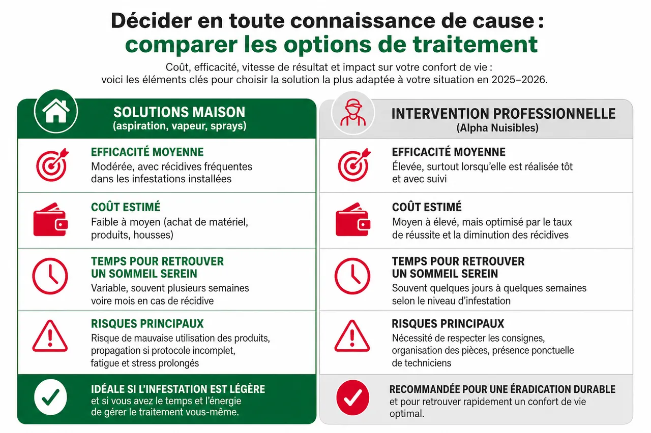 Comment traiter un matelas infesté de punaises de lit: le jeter ou le sauver? , Décider en toute connaissance de cause: comparer les options de traitement
