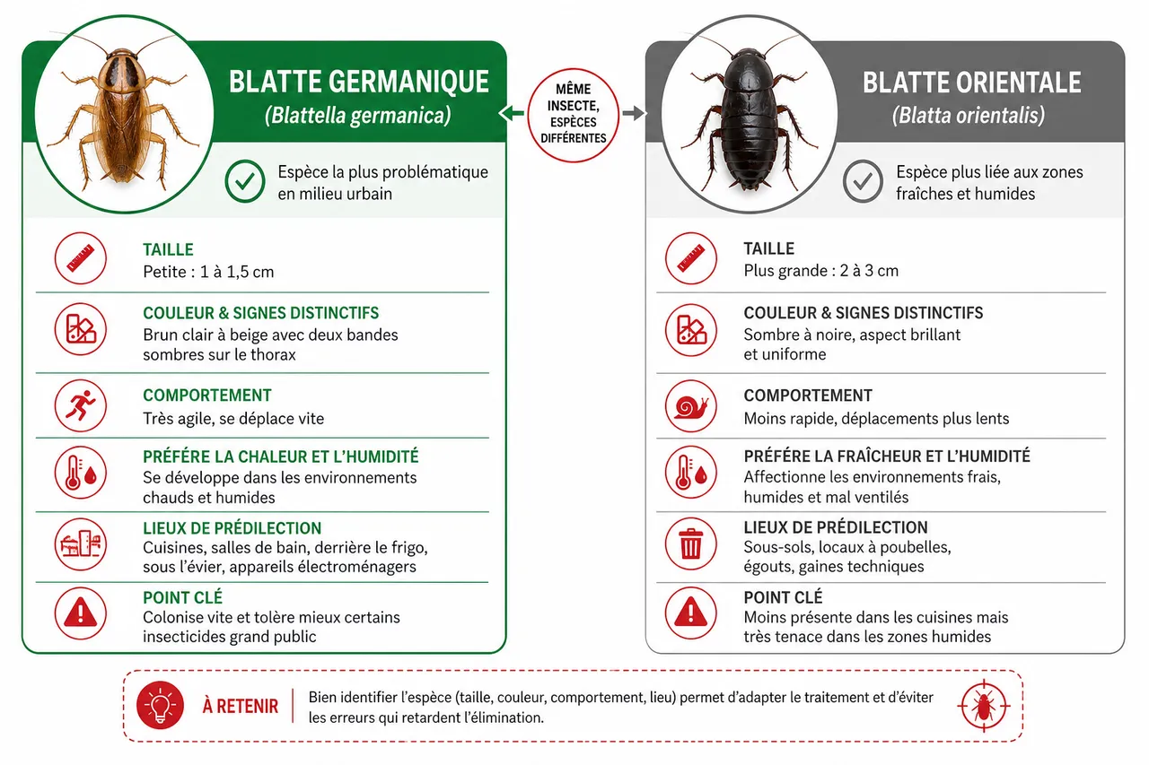 Cafards ou blattes: les erreurs d’identification qui retardent le traitement , Cafards et blattes: différences, similitudes et identification