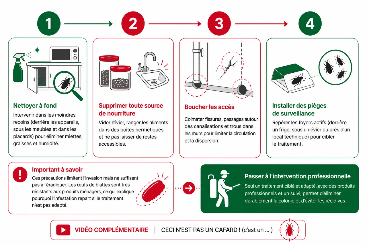Cafards ou blattes: les erreurs d’identification qui retardent le traitement , Solutions: que faire en cas d’infestation?