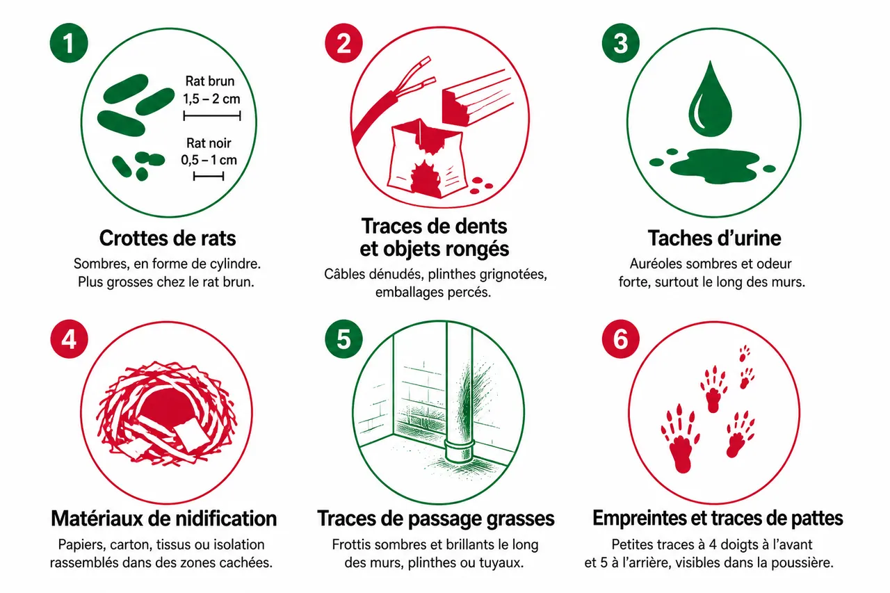 6 traces de rats à repérer avant que l’infestation ne s’installe , Les 6 principales traces de rats à identifier