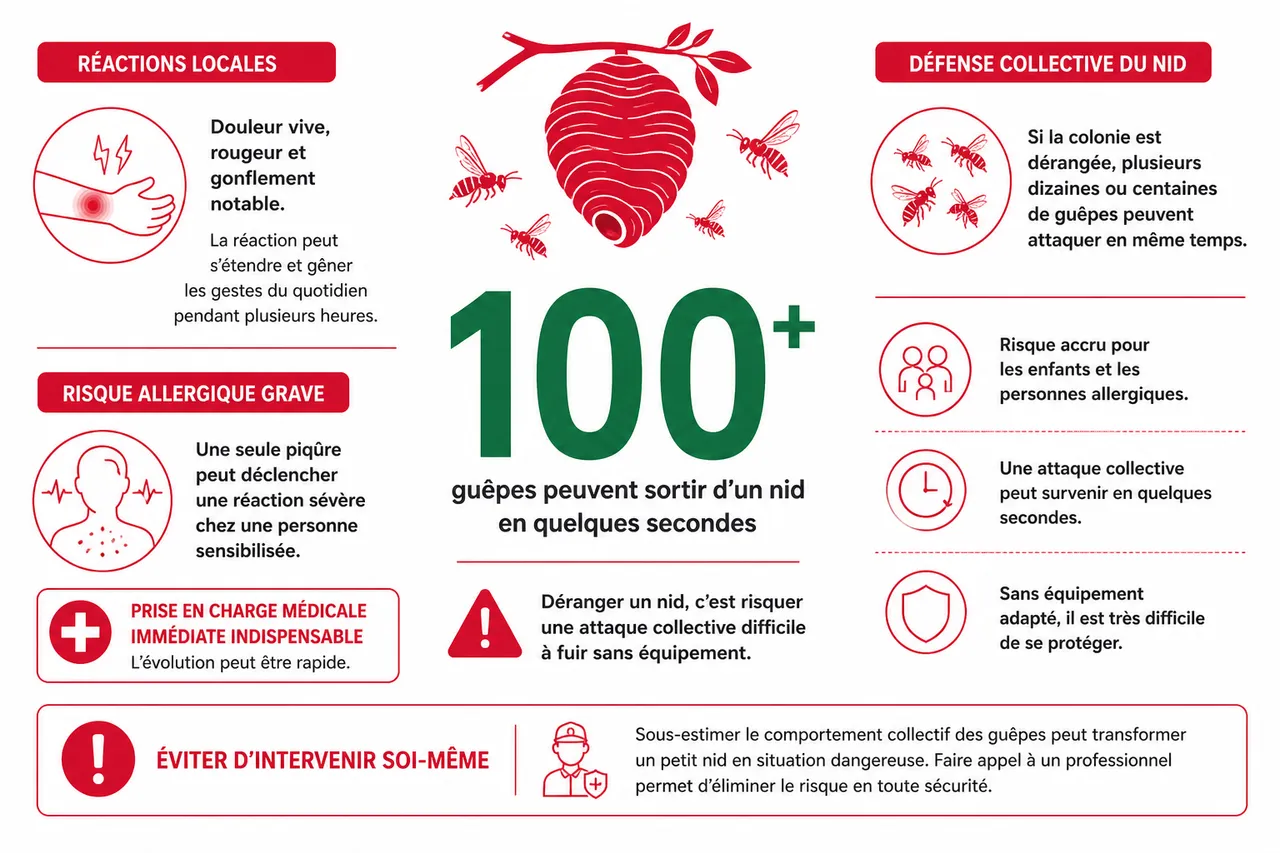 Nids de guêpes, où les trouver sans prendre de risque , Les risques liés aux nids de guêpes et pourquoi éviter d’intervenir soi-même