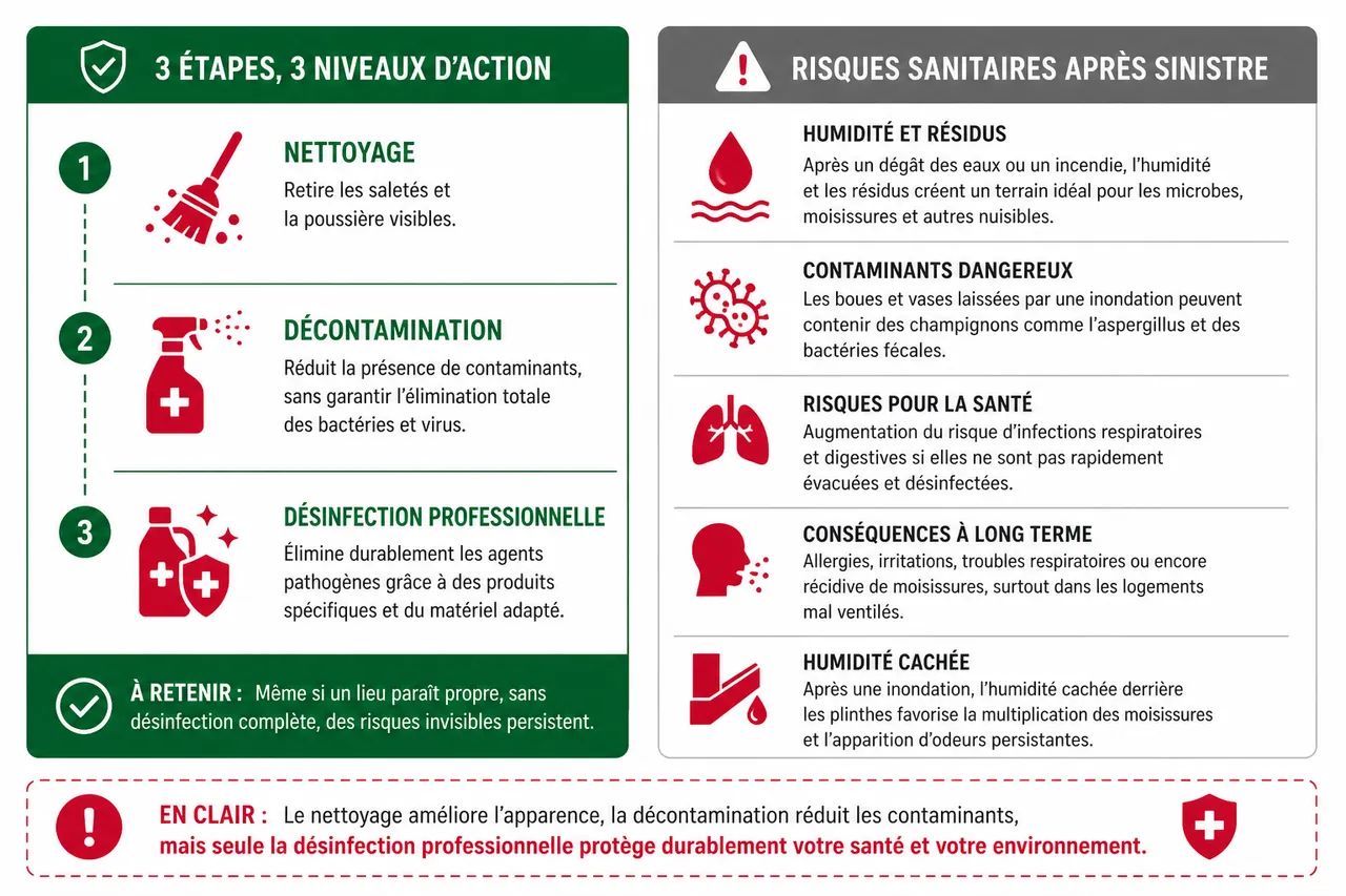 Désinfection après sinistre, les étapes que beaucoup oublient de prévoir , Pourquoi la désinfection après sinistre est-elle essentielle?
