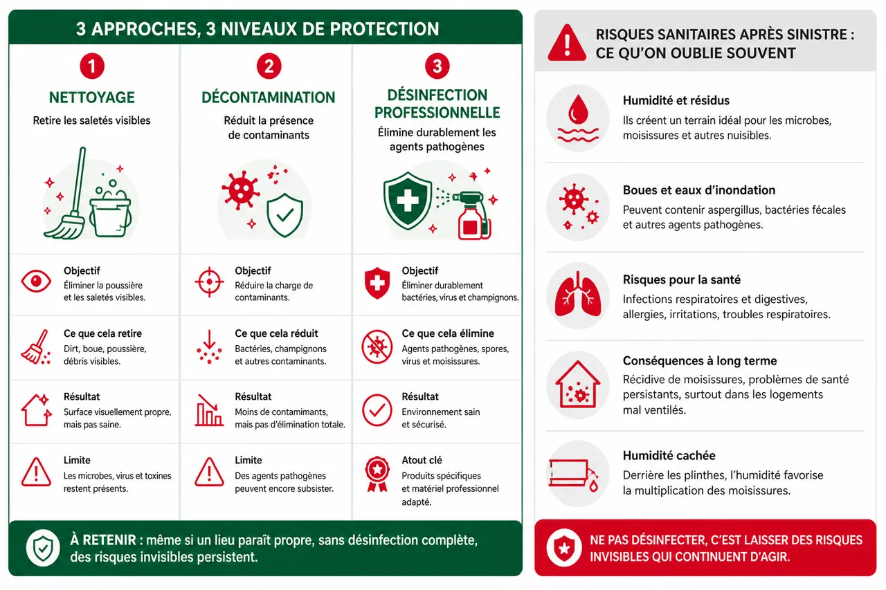 Désinfection après sinistre, les étapes que beaucoup oublient de prévoir , Pourquoi la désinfection après sinistre est-elle essentielle?
