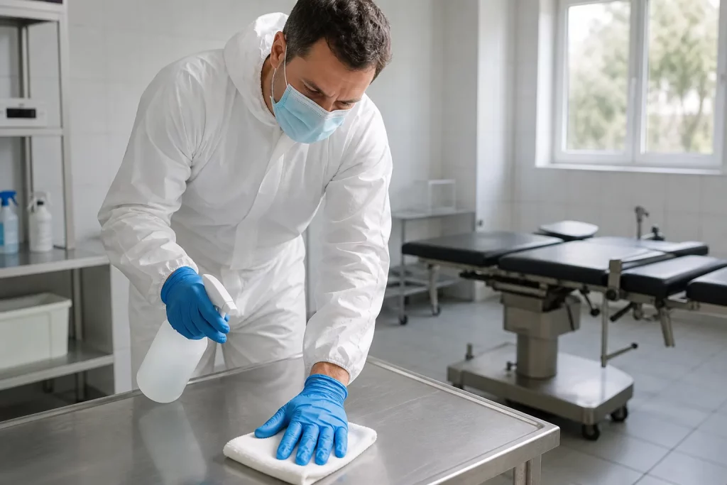 Intervention de désinfection après décès dans un environnement professionnel