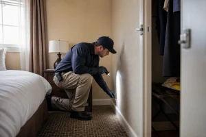 Contrôle discret des nuisibles dans un hôtel professionnel