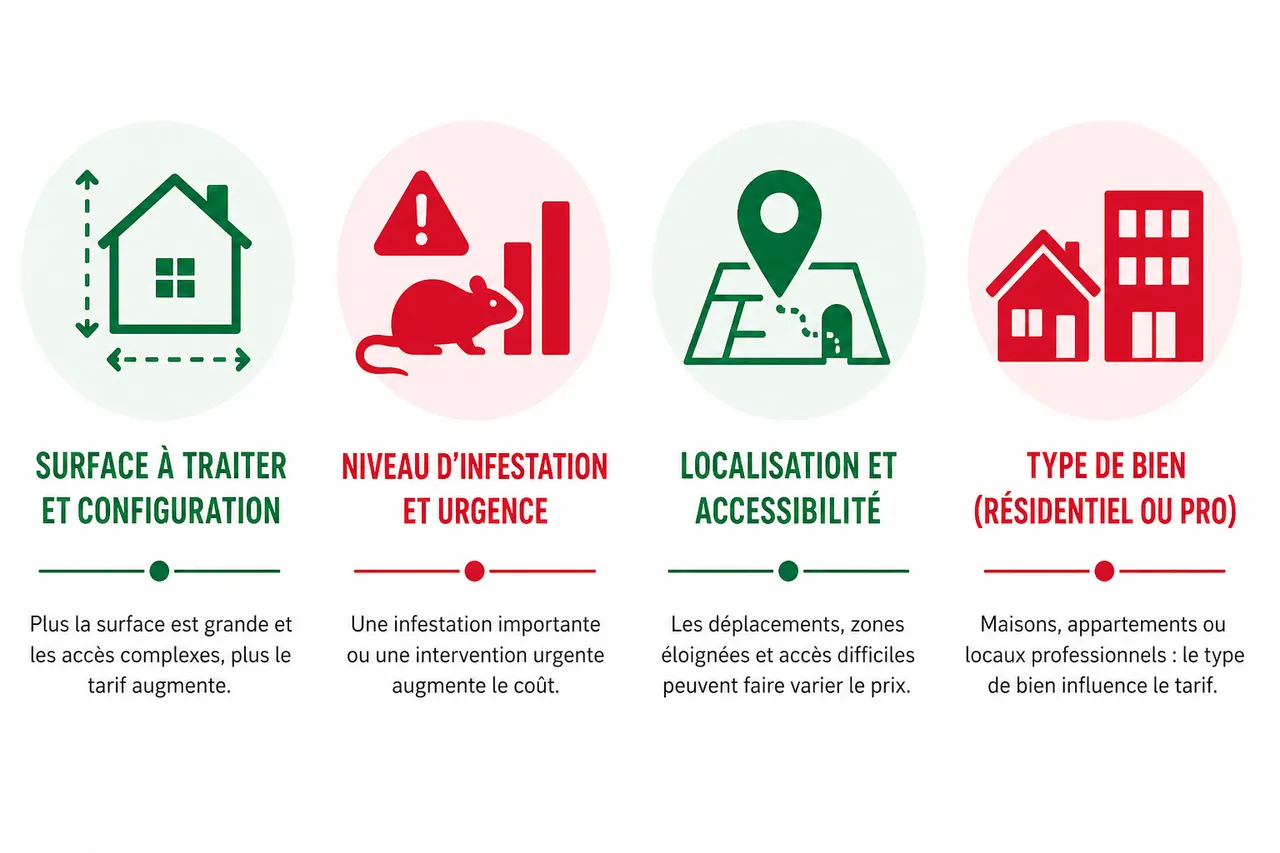 Devis de dératisation, les informations à préparer pour obtenir une estimation utile , Quels critères influencent le prix d’un devis de dératisation?