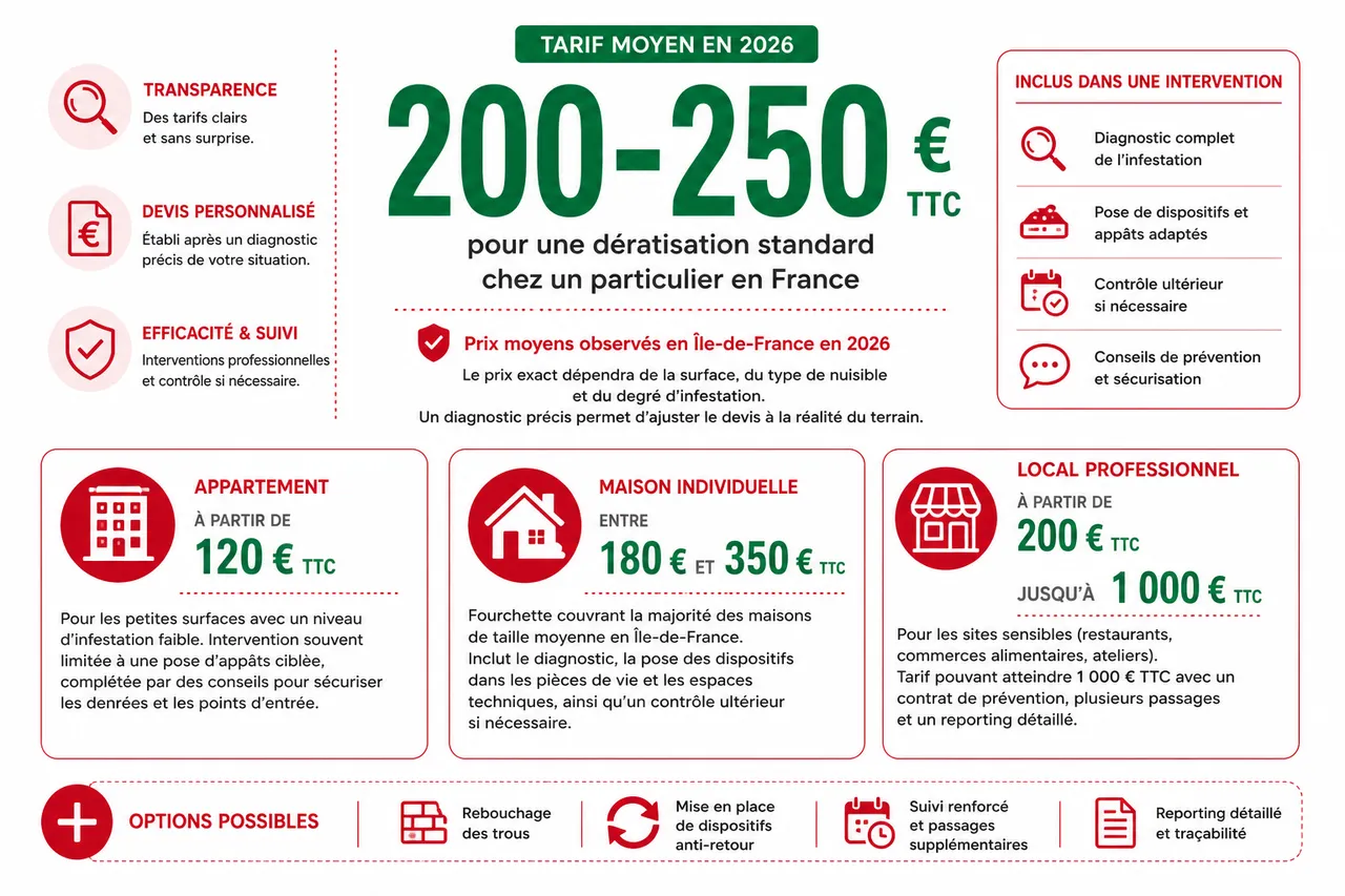 Devis de dératisation, les informations à préparer pour obtenir une estimation utile , Exemples de tarifs et de devis pour la dératisation en 2026