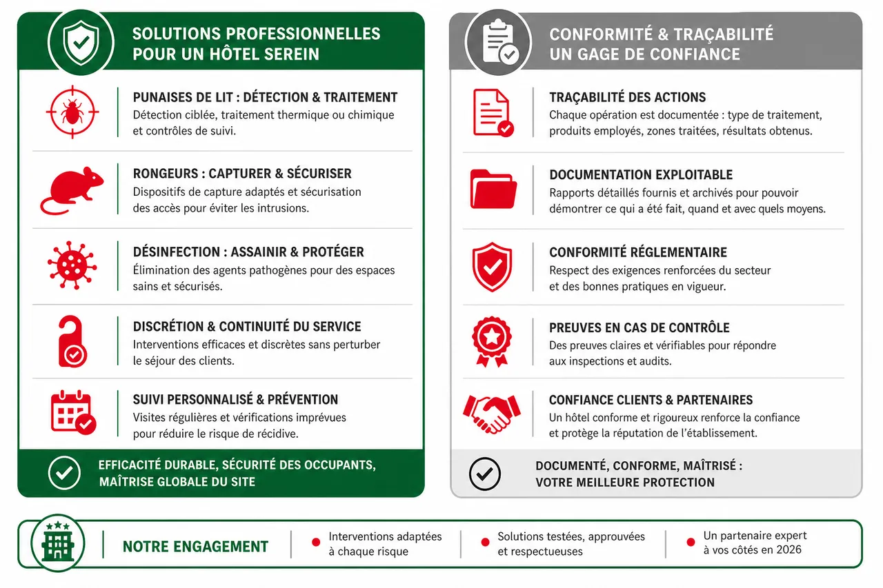 Hôtel et nuisibles, les 5 points de contrôle que les clients ne voient pas toujours , Solutions professionnelles et réglementation hôtelière en 2026